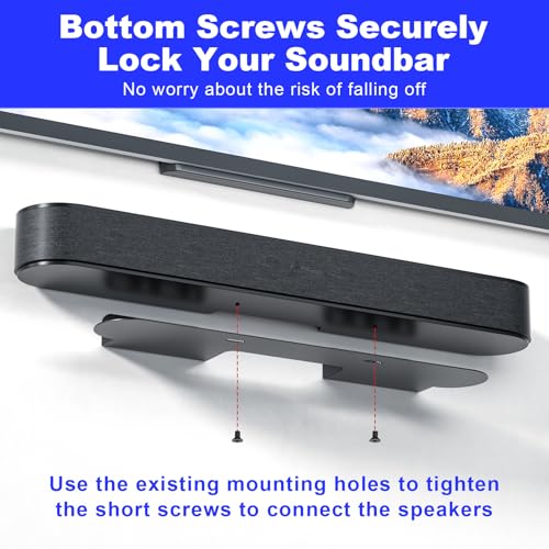BYMECOST Soundbar Mount for Sonos Beam, Heavy Duty No-Sag Wall Mount Bracket Compatible with Gen 1 & Gen 2, Sonos Beam Sound Bar Mounting Bracket Under TV or Above TV for Space Saving, Black - Image 3