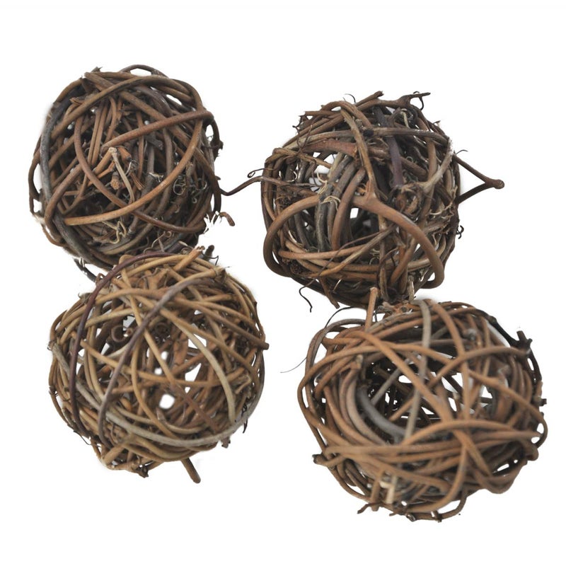 Ougual 10pcs Wicker Dried Vine Balls Table Wedding Party X-mas Garden Diameter 2 Inch - Image 1
