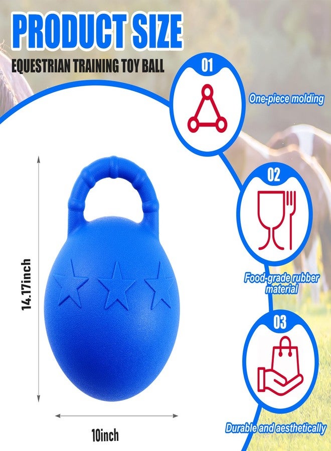 Seenelling كرة حصان من سينيلينج مقاس 10 بوصات بمقبض، لعبة إسطبل برائحة الفواكه، كرة لعب مطاطية مضادة للانفجار وبطيئة الارتداد للخيول لتخفيف الملل، وإثراء بيئة الإسطبل والتدريب التفاعلي - Image 2