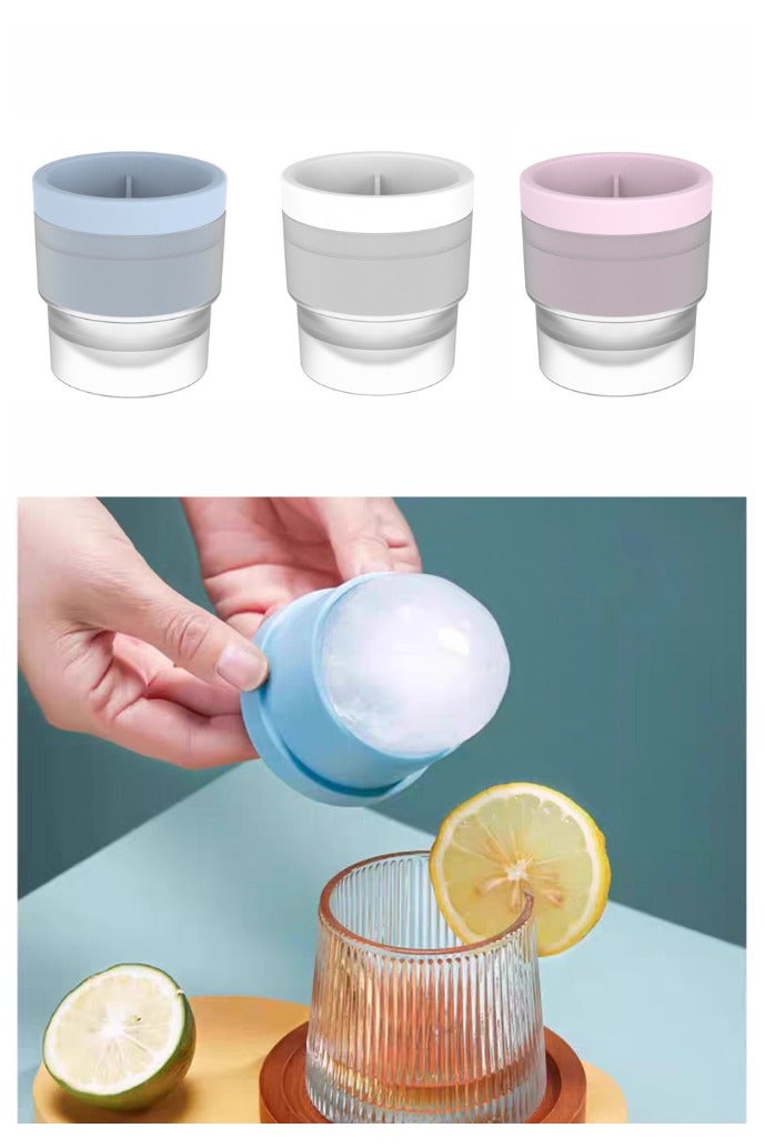 3Pcs Large Silicone Ice Sphere Molds, Suitable for Making Ice Balls for Whiskey and Other Beverages - Image 1