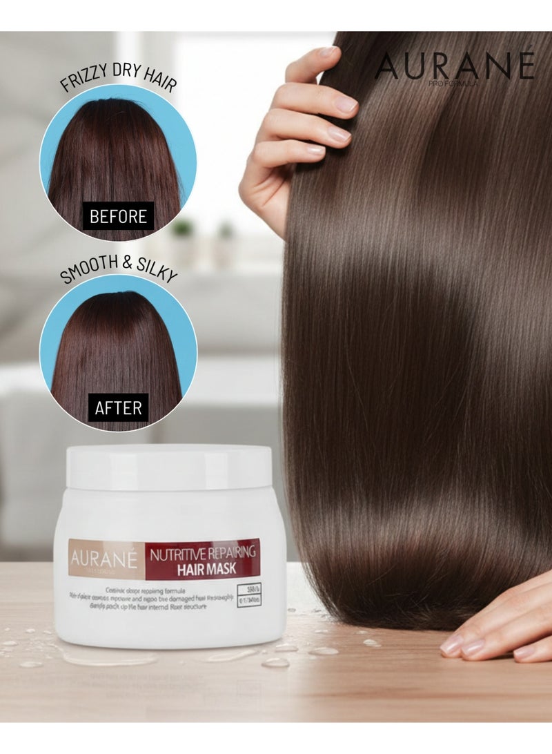 AURANE Nutritive Repair Hair Mask 500ML, Hydrates, Repairs Damage & Adds Shine For Dry & Damaged Hair Medium to Thick Hair Types 17.64 Fl. Oz. - Image 2