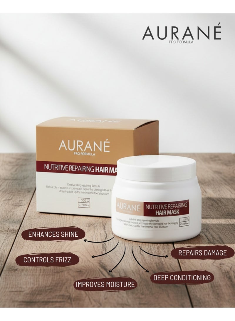 AURANE Nutritive Repair Hair Mask 500ML, Hydrates, Repairs Damage & Adds Shine For Dry & Damaged Hair Medium to Thick Hair Types 17.64 Fl. Oz. - Image 3