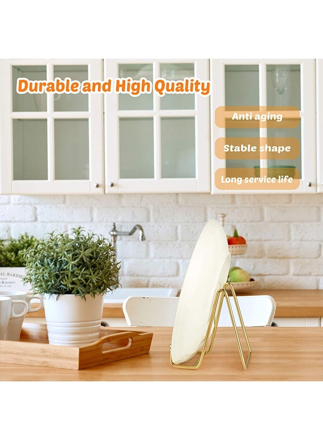 1 Pack 4 Inch Gold Iron Plate Stands for Display, Metal Easel Holder Display Stands, for Photos, Decorative Plates, Dishes & Tabletop Art - Image 4