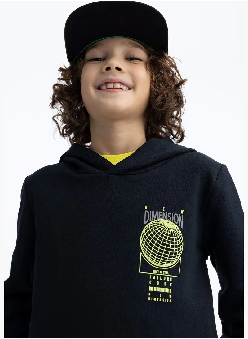 DeFacto Regular Fit Reflector Print Hoodie