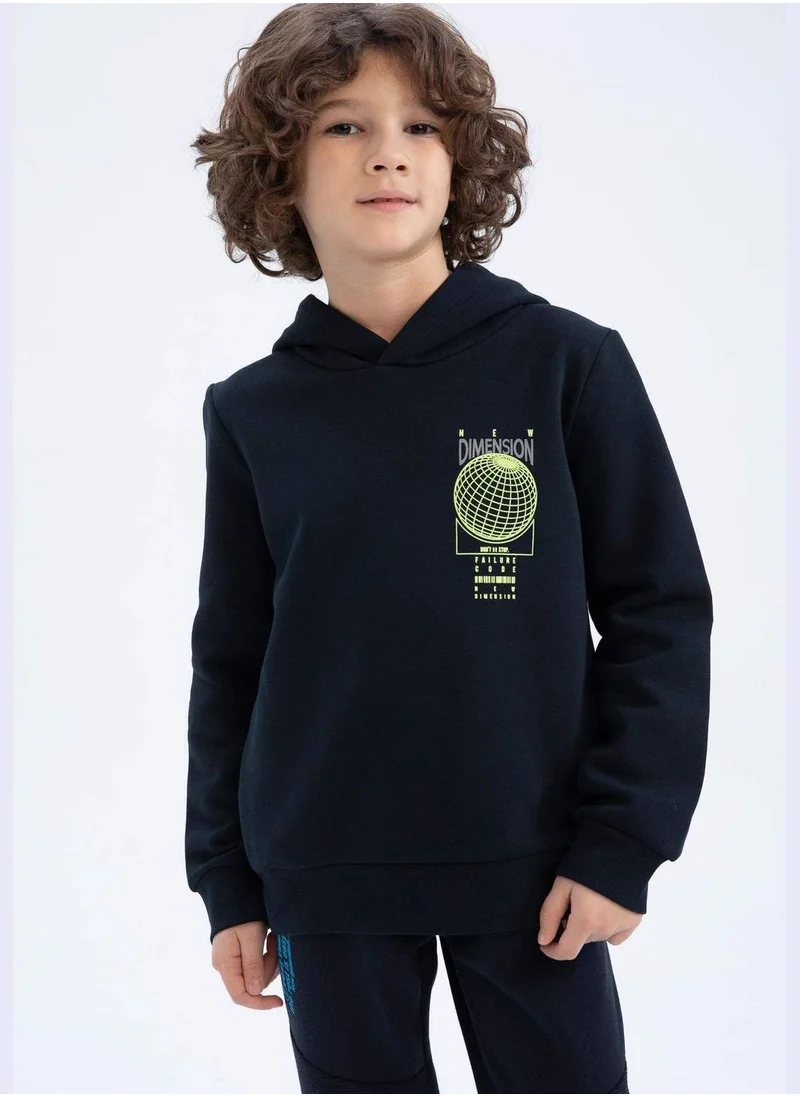DeFacto Regular Fit Reflector Print Hoodie