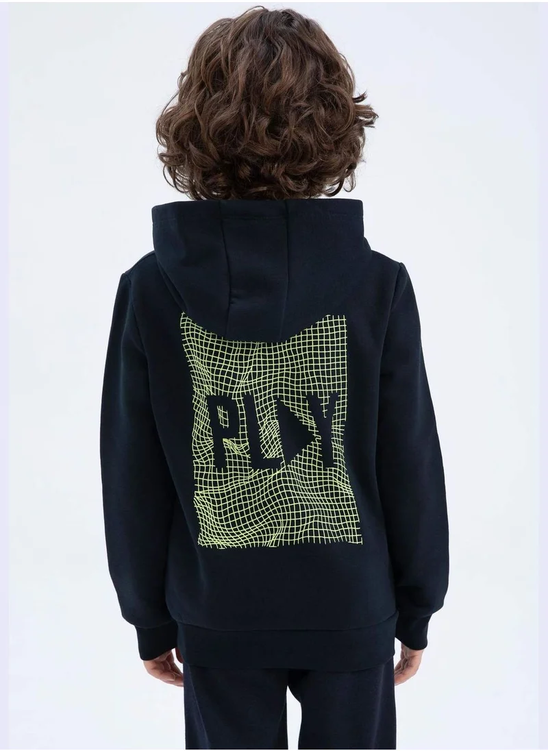 DeFacto Regular Fit Reflector Print Hoodie