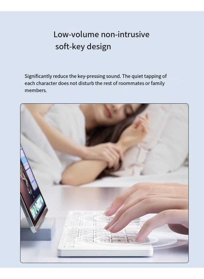 لوحة مفاتيح صغيرة قابلة للطي لاسلكية تعمل بالبلوتوث وجهاز لوحي وهاتف محمول ودفتر وثلاثة أنظمة ولوحة مفاتيح عالمية محمولة وصغيرة الحجم - Image 4