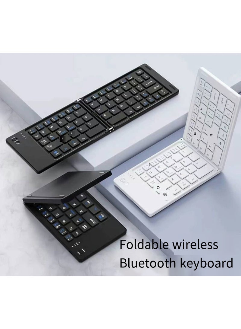 لوحة مفاتيح صغيرة قابلة للطي لاسلكية تعمل بالبلوتوث وجهاز لوحي وهاتف محمول ودفتر وثلاثة أنظمة ولوحة مفاتيح عالمية محمولة وصغيرة الحجم - Image 2