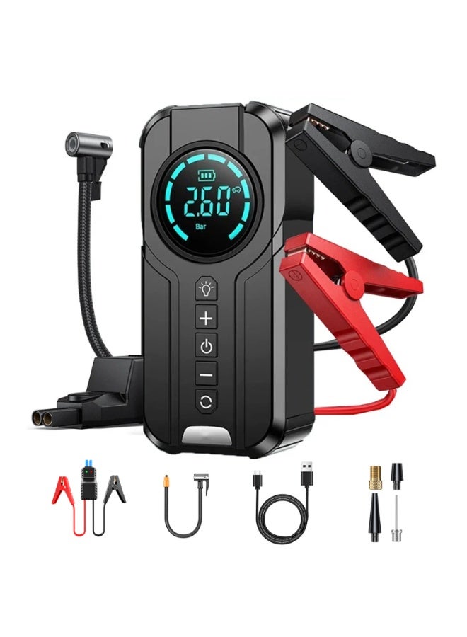 Generic Jump Starter with Air Compressor, 2000A Portable Car Jumper with 150PSI Digital Tire Inflator,12V Lithium Battery Charger Booster Box with Type-C Quick Charge (Up 6L Gas/3L Diesel Engine)  - Image 1