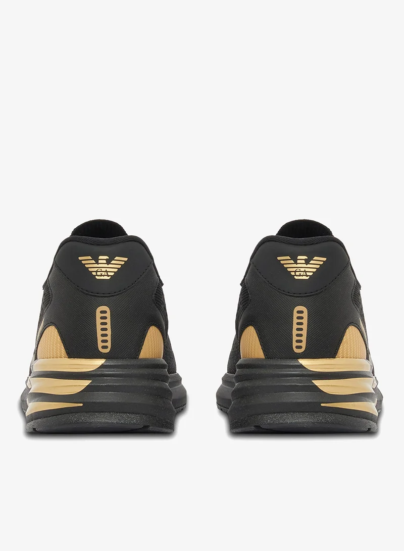 EA7 Emporio Armani Black Men's Crusher Distance Knit 2.0 Shoes  | Best Price UAE