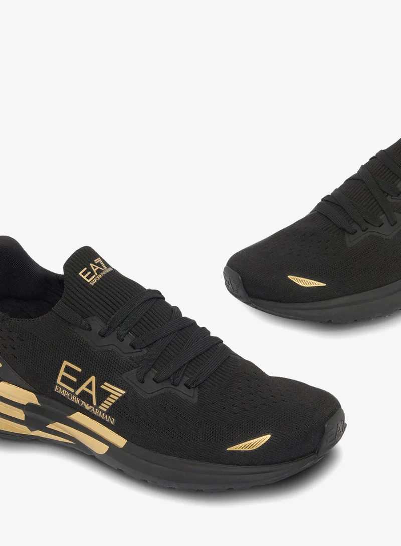 EA7 Emporio Armani Black Men's Crusher Distance Knit 2.0 Shoes  | Best Price UAE