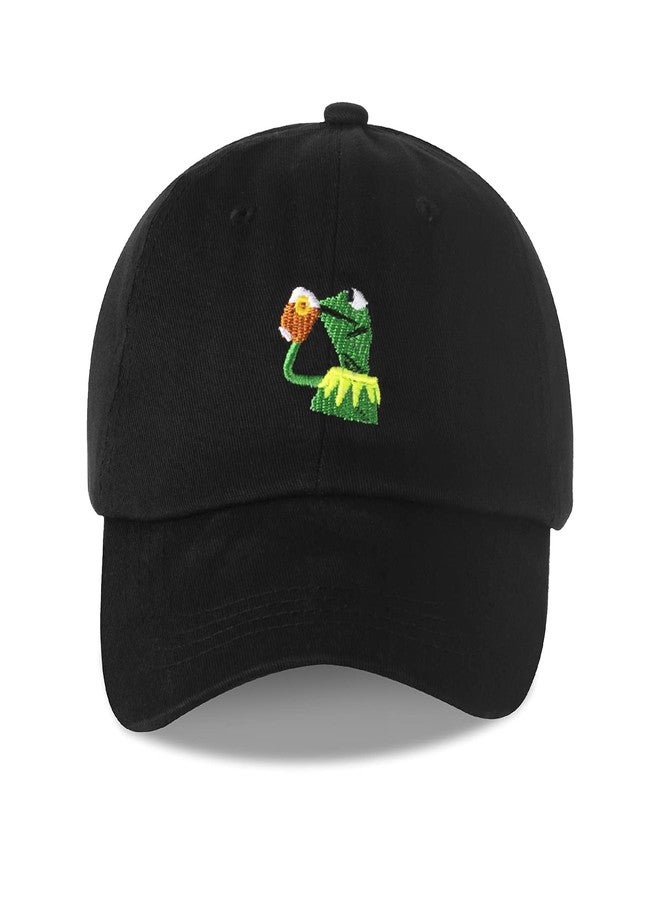 Raylarnia Adjustable Kermit The Frog Embroidered Baseball Cap for Men and Women - Unisex Classic Dad Trucker Hat Black - Image 1