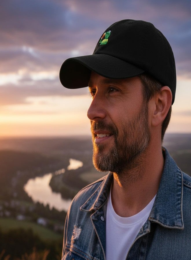 Raylarnia Adjustable Kermit The Frog Embroidered Baseball Cap for Men and Women - Unisex Classic Dad Trucker Hat Black - Image 3