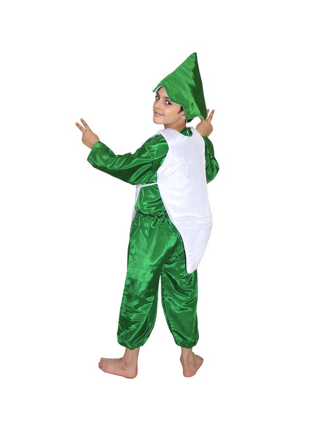 Kaku Fancy Dresses Kaku Fancy Dresses Polyester Radish Vegetables Costume -White & Green, 3-4 Years, for Boys & Girls  - Image 3