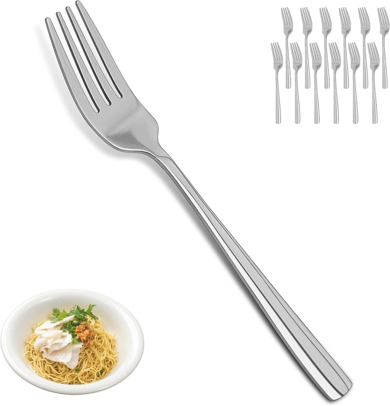 SANTUO Dinner Forks Set-12 Piece 18/10 Stainless Steel Dinner Forks, 7.5 Inches Table Forks,Salad Forks Silverware,Metal Forks for Home Kitchen Restaurant Hotel,Mirror Finish & Dishwasher Safe - Image 1