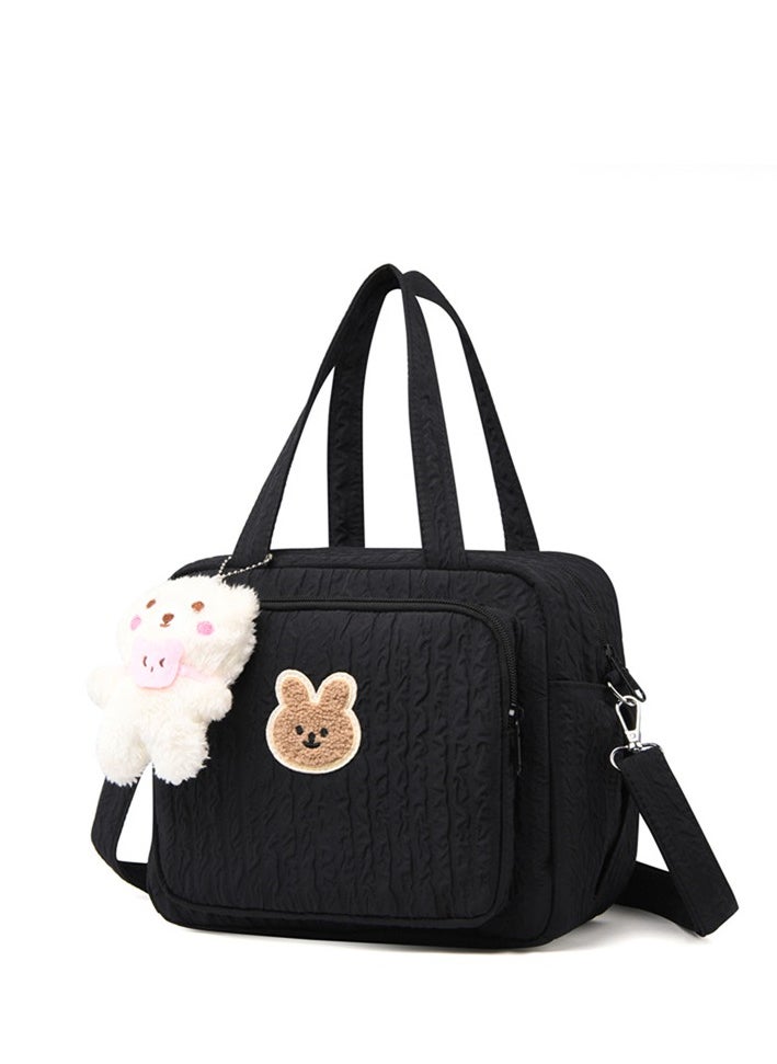 MIXDE Diaper Bag Tote for Baby Girl Mommy Bag Quilted Cotton Baby Diaper Bag Travel Diaper Multifunction Maternity Bag Travel Storage Bag Diaper Tote Bag without Doll 