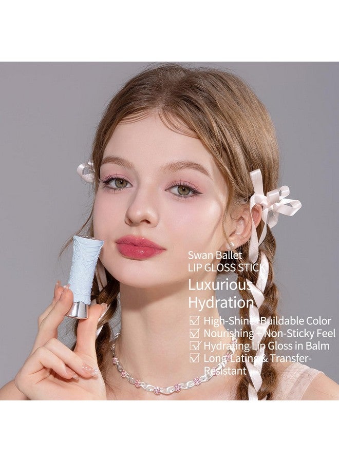 فلاور نوز ملمع شفاه ثابت من فلاور نوز سوان باليه شاين - مرطب شفاه ملون - ملمع شفاه مرطب في بلسم - مكياج شفاه يدوم طويلاً للفتيات والنساء، نباتي وخالٍ من القسوة (B06 بلو ريبون) - Image 4