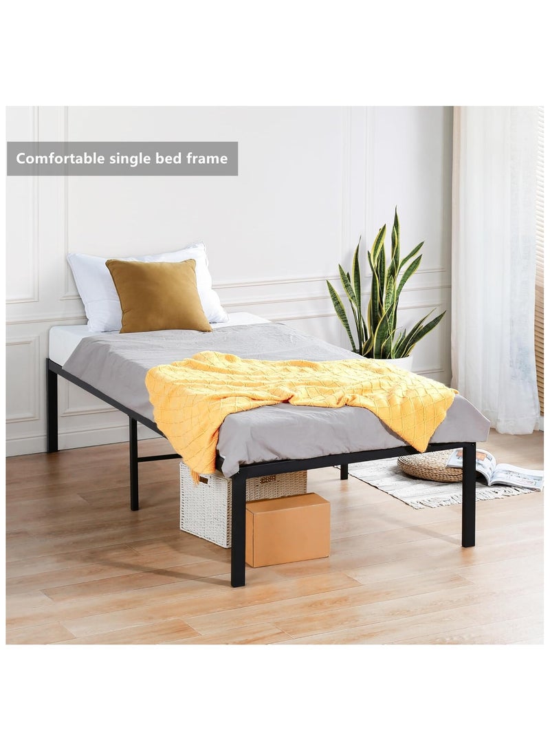 هيكسدريم إطار سرير معدني، إطار سرير فردي بارتفاع 190*100*35.5 سم مع مساحة تخزين، لا يحتاج إلى زنبرك صندوقي، مناسب للشقق وغرف النوم وغرف الضيوف - Image 5