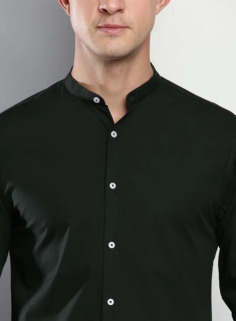 Dennis Lingo Slim Fit Bold Green Casual Spread Shirt - 100% Cotton