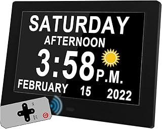 MAXCULUX MAXCULUX 5 Colors Digital Clock with Daylight Saving & Night Dimming, 19 Alarms Wall and Table Clock, Calendar Clock  - Image 1