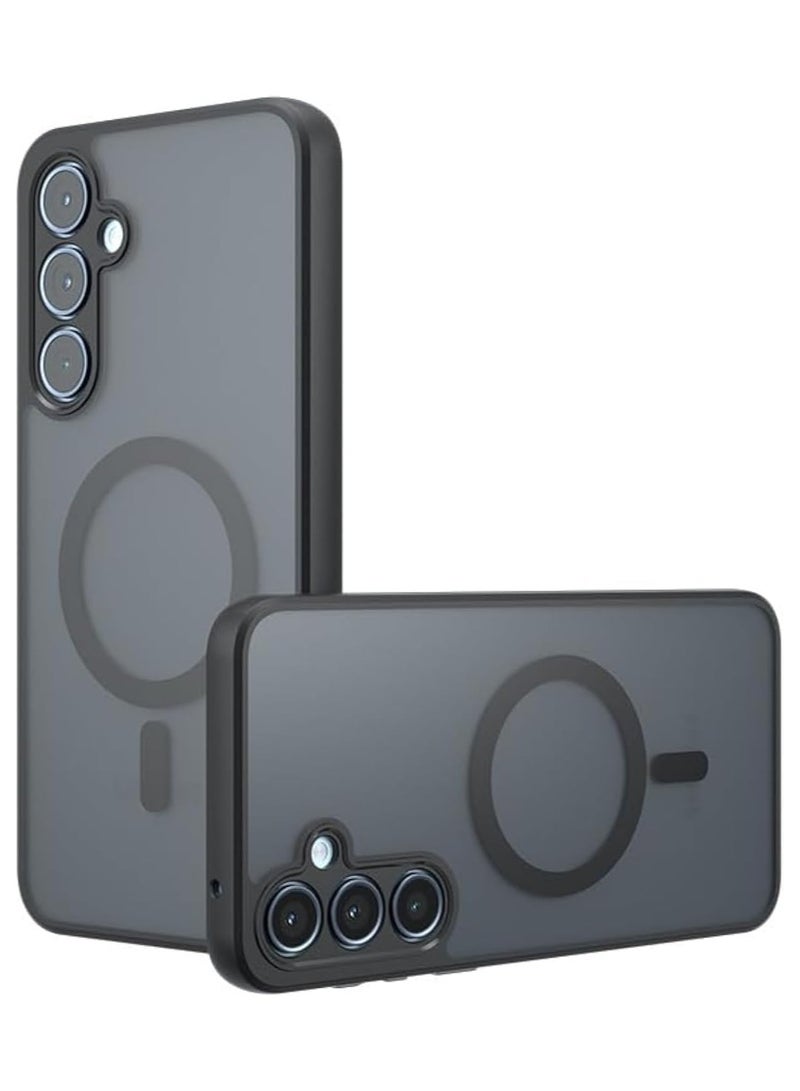 general Magnetic Case Compatible with Samsung Galaxy A55 5G, Frosted Matte PC Four-corner Airbag TPU Shockproof Bumper Anti-Drop Cover for Samsung Galaxy A55 - Image 1