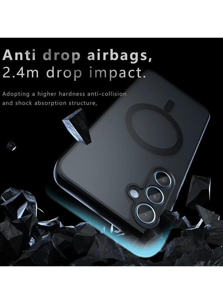 general Magnetic Case Compatible with Samsung Galaxy A55 5G, Frosted Matte PC Four-corner Airbag TPU Shockproof Bumper Anti-Drop Cover for Samsung Galaxy A55 - Image 2