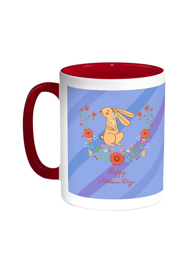 RYN Happy Mother's Day Printed Coffee Mug Red/White 11ounce