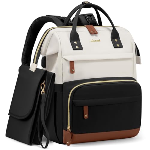 Lovevook LOVEVOOK Diaper Bag Backpack Baby Bag with Changing Station Large Diaper Backpack for Mom Dads Waterproof Mommy Bag for Boy and Girl Travel Essential Baby Shower BlackBeige
