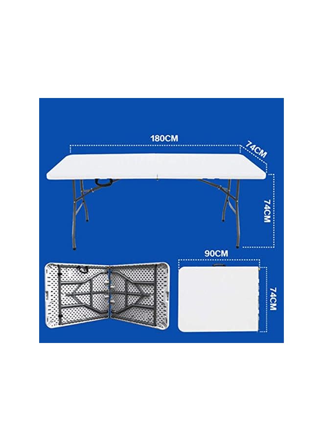 PROMASS Camping Table for BBQ Picnic Party - Holds up to 8 People 6ft Folding Table, Outdoor Portable Plastic Camping Table Garden Table (Color: White) - Image 3