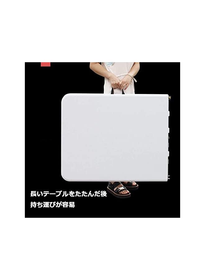 PROMASS Camping Table for BBQ Picnic Party - Holds up to 8 People 6ft Folding Table, Outdoor Portable Plastic Camping Table Garden Table (Color: White) - Image 5