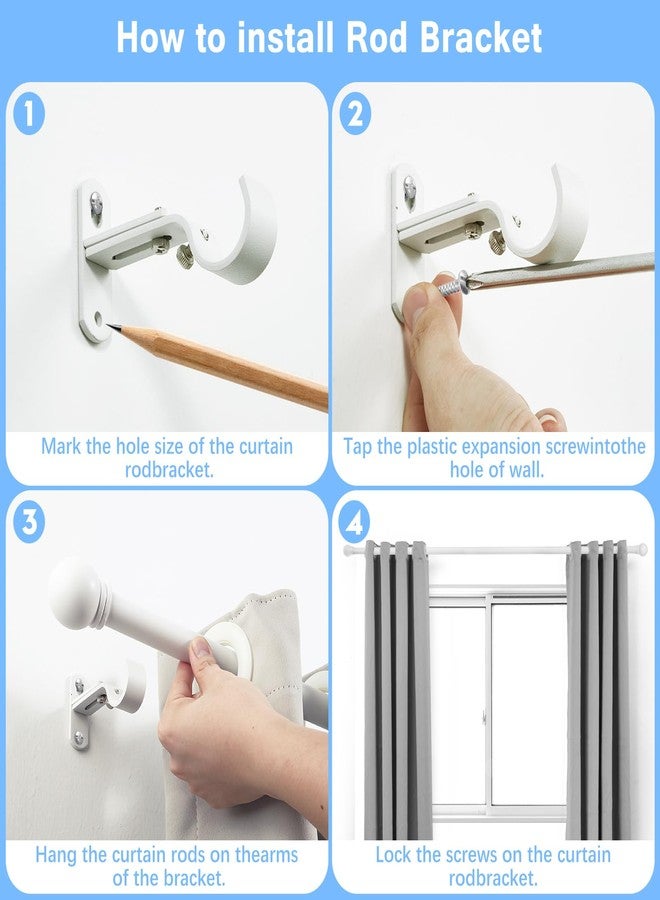 AMZSEVEN Curtain Rods for Windows 16 to 48 Inches, Curtain Rod Max Adjustable Length of 60 IN, 6/8" Diameter Drapery Rods Round Finials, White 1 Pack - Image 5