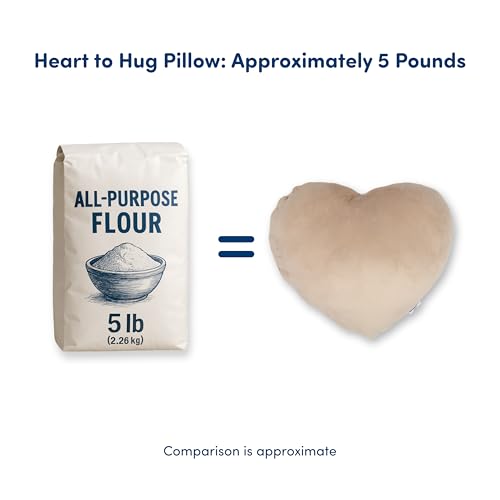 HUGIMALS Heart to Hug Pillow in Lavender | 5 lb Cozy Weighted Pillow for Self Care Ultra Soft Sensory Heart Shaped Pillow for Comfort, Relaxation, Sleep - Thoughtful Gift for Adults and Teens - Image 4
