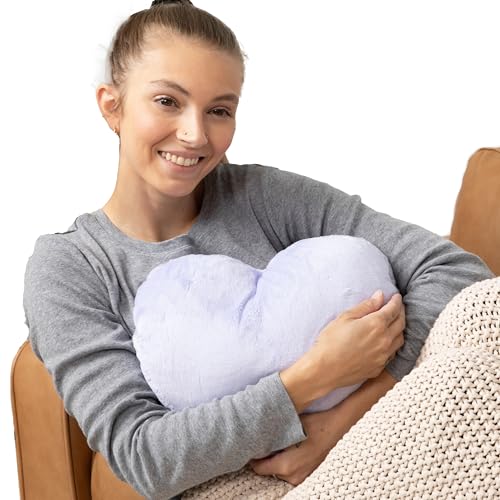 HUGIMALS Heart to Hug Pillow in Lavender | 5 lb Cozy Weighted Pillow for Self Care Ultra Soft Sensory Heart Shaped Pillow for Comfort, Relaxation, Sleep - Thoughtful Gift for Adults and Teens - Image 1