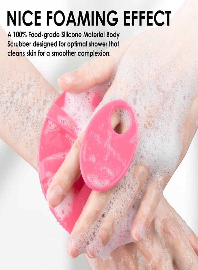 INNERNEED Food-Grade Soft Silicone Body Scrubber Shower Brush Handheld Cleansing Skin Brush, Gentle Exfoliating and Lather Well (Dark Green+Pink) - Image 5