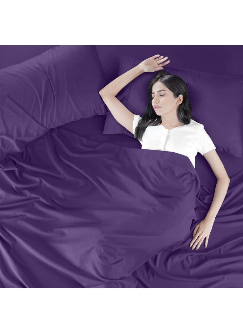 Utopia Bedding Utopia Bedding Queen Bed Sheets Set - 4 Piece Bedding - Brushed Microfiber - Shrinkage and Fade Resistant - Easy Care (Queen  Egg Plant)  - Image 5