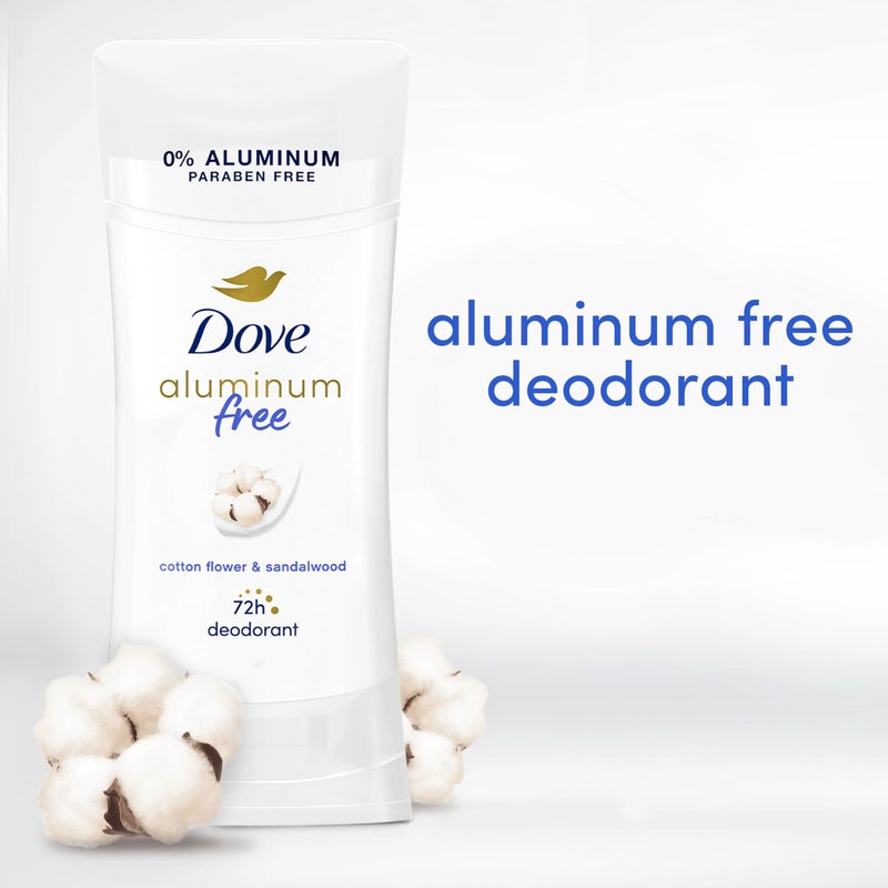 Dove Aluminum Free Deodorant for Women 3 Count Cotton Flower & Sandalwood 72 hour odor protection 2.6 oz - Image 5