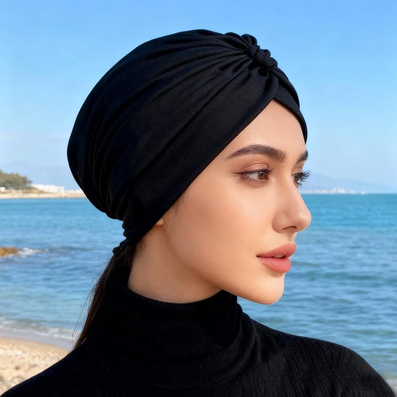 Women's Stretchy Knotted Turban Headscarf - Soft Pre-Tied Head Wrap for Everyday - Image 5