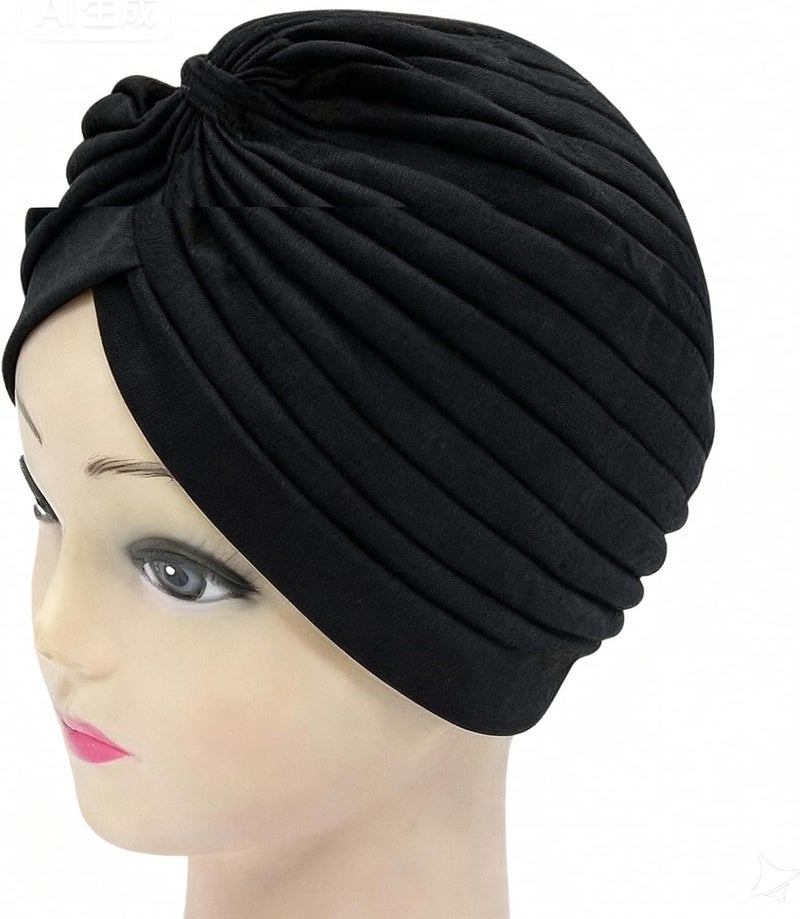 Women's Stretchy Knotted Turban Headscarf - Soft Pre-Tied Head Wrap for Everyday - Image 3