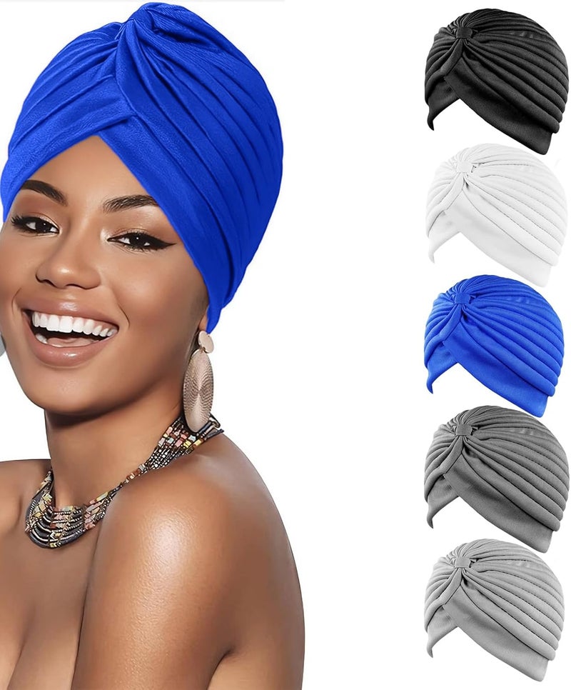 Women's Stretchy Knotted Turban Headscarf - Soft Pre-Tied Head Wrap for Everyday - Image 1