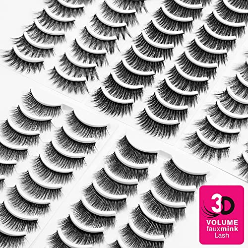 Eliace False Eyelashes Natural look Cat Eye Lashes Wispy Strips 3D Mink Lashes FulffyNEW 50 Pairs 5 Styles Fake EyelashesFaux Volume Curly FullThin Lash Band Soft Comfortable Lightweight Lash Pack - Image 5