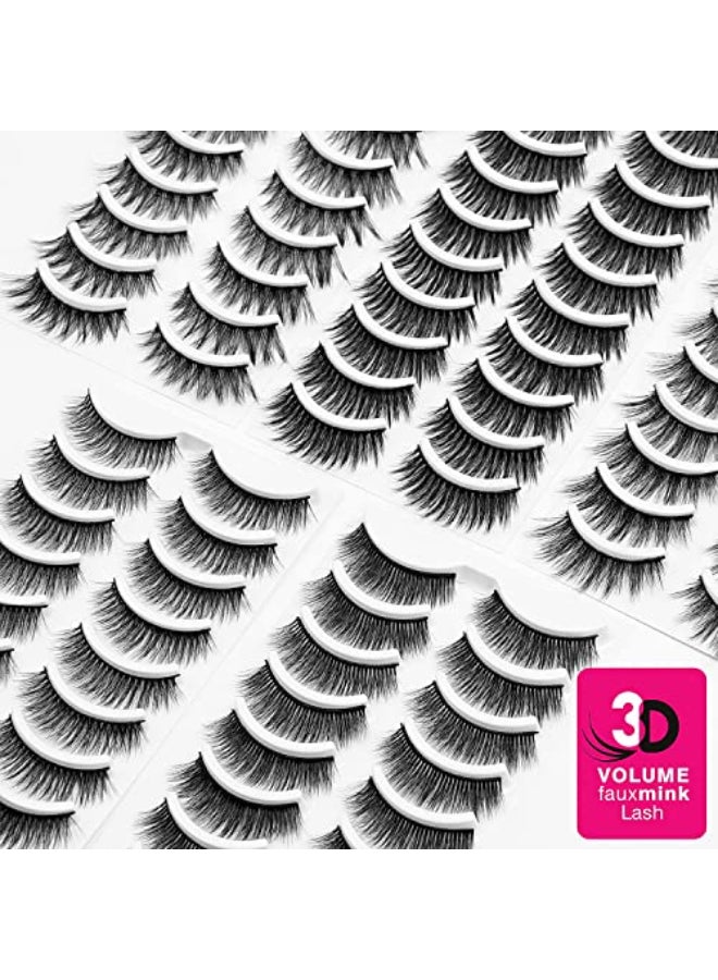 Eliace False Eyelashes Natural look Cat Eye Lashes Wispy Strips 3D Mink Lashes FulffyNEW 50 Pairs 5 Styles Fake EyelashesFaux Volume Curly FullThin Lash Band Soft Comfortable Lightweight Lash Pack - Image 4