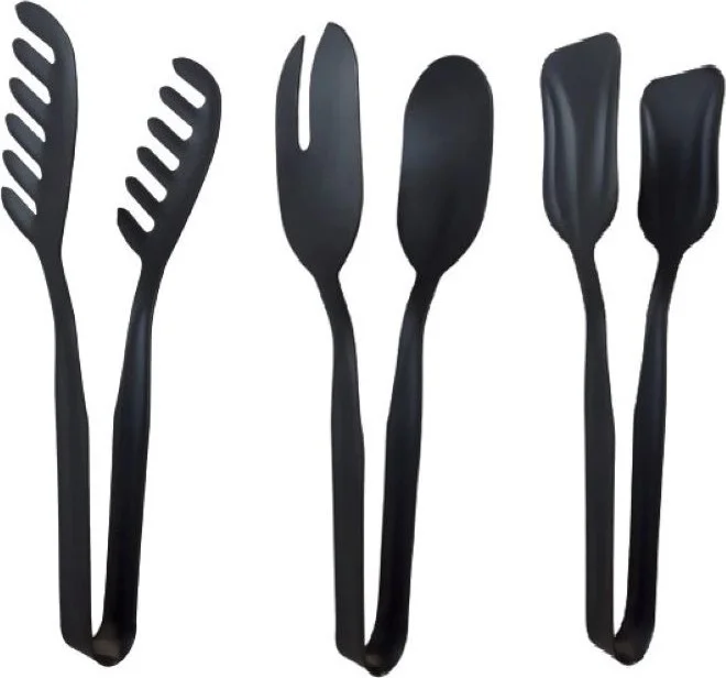 5 دي ام Black Color Stainless Steel Set of 3 Tongs