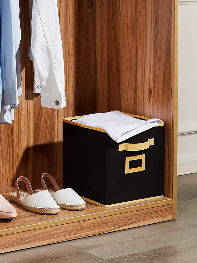 Kuber Industries Non Woven 2 Pieces Large Foldable Storage Organiser Cubes/Boxes (Black, 30 cm x 30 cm x 30 cm) - CTKTC035216 - Image 2