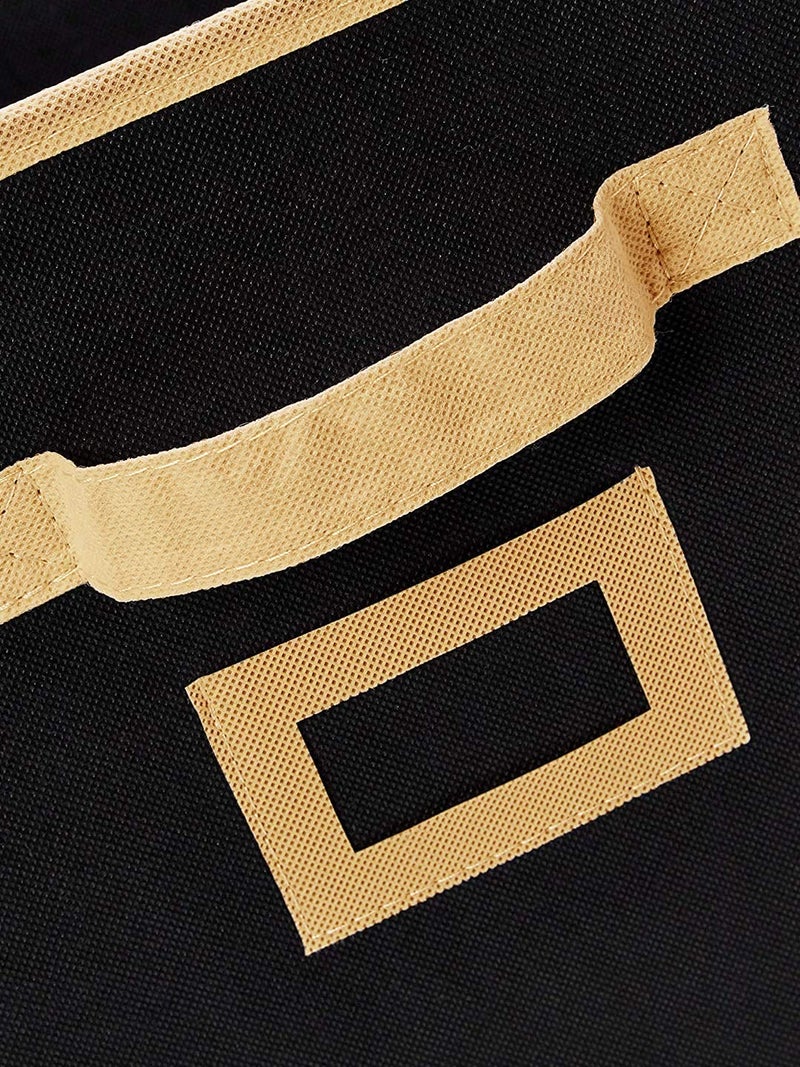 Kuber Industries Non Woven 2 Pieces Large Foldable Storage Organiser Cubes/Boxes (Black, 30 cm x 30 cm x 30 cm) - CTKTC035216 - Image 5