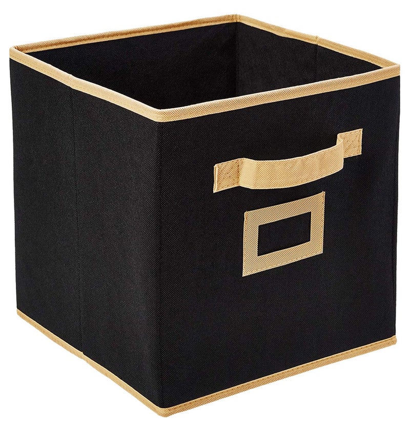 Kuber Industries Non Woven 2 Pieces Large Foldable Storage Organiser Cubes/Boxes (Black, 30 cm x 30 cm x 30 cm) - CTKTC035216 - Image 3