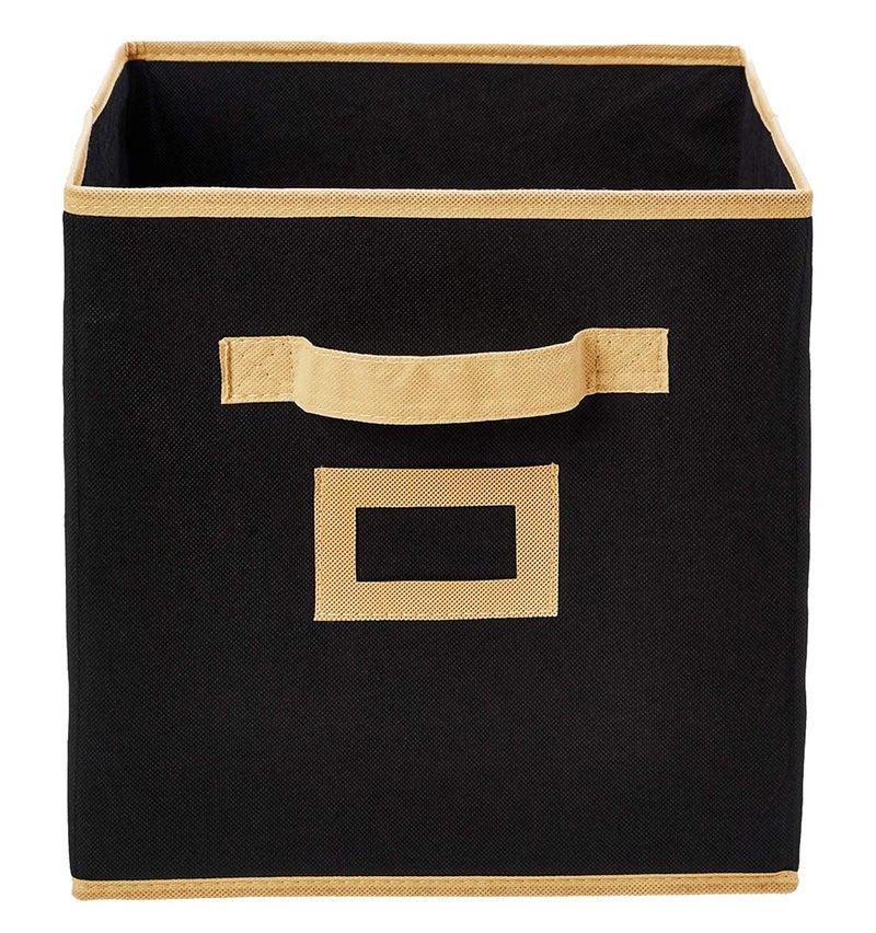 Kuber Industries Non Woven 2 Pieces Large Foldable Storage Organiser Cubes/Boxes (Black, 30 cm x 30 cm x 30 cm) - CTKTC035216 - Image 4