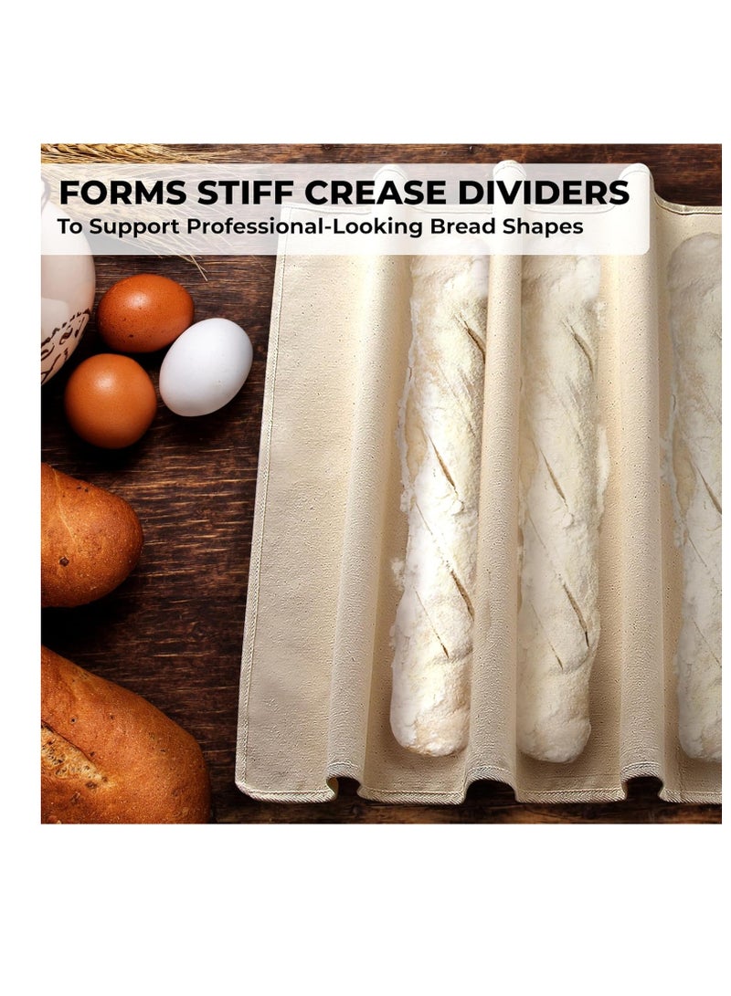 Orblue Orblue Bakers Couche and Proofing Cloth, 100% Cotton Fabric for Bread Dough Baking, Shaping Tool for Baguettes, Loaves, Ciabatta, Bread Couche 29.5 x 17.7 Inches  - Image 2