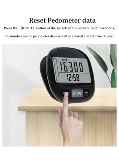 SYOSI Exercise Pedometer 3D Walking Pedometer Walking Distance Miles Counter 7 Days Memory Monitoring Adult Exercise Pedometer Accurate Pedometer  - Image 4