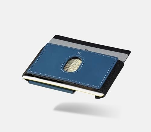 The Ridge Ridge Biflex Wallet for Men - Slim Minimalist Compact Wallet with RFID Protected Lining, Leather Front Pocket Wallets for Men (Cobalt Blue) - Image 3