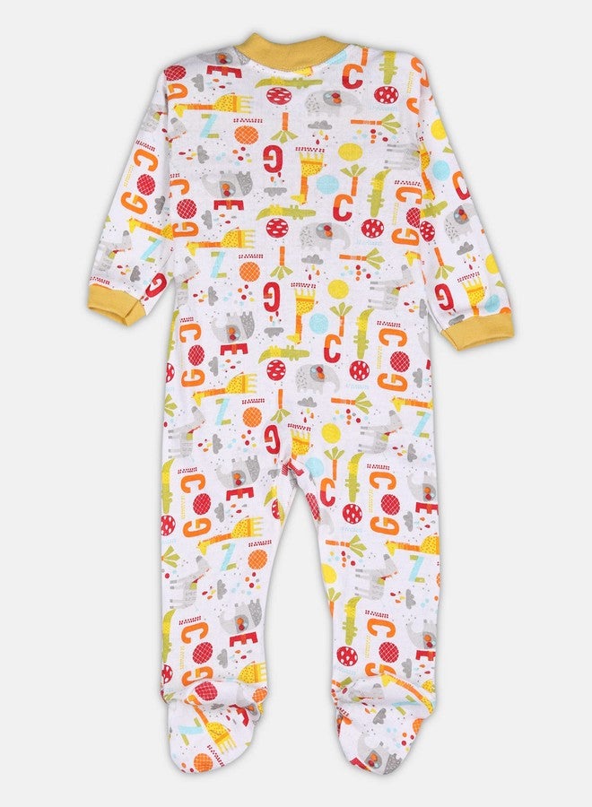 TiniBerry 100% Cotton Rompers/Sleepsuits/Jumpsuit/Night Suits for New-Born Baby Boys & Girls Pack of 3 (9-12 Months, Yellow) - Image 5